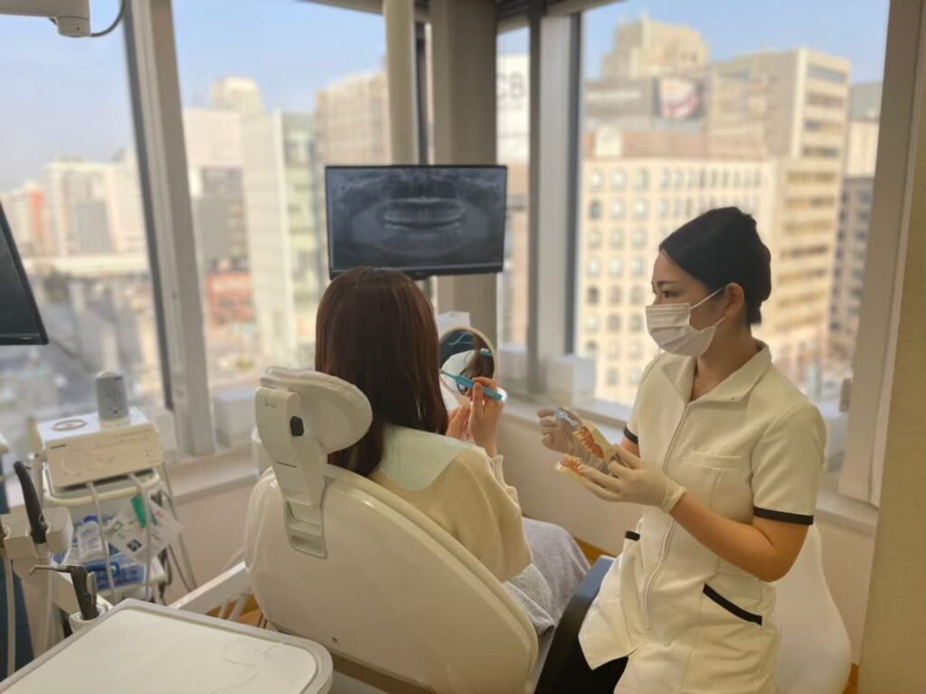 ブラッシング指導の様子