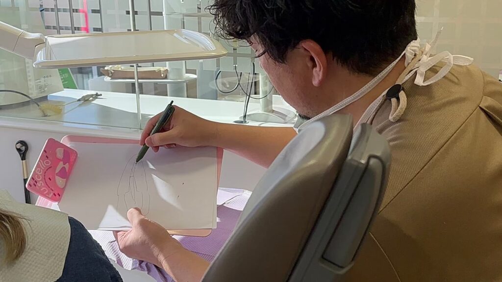 治療の説明をする様子