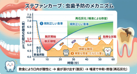 ステファンカーブ:虫歯予防のメカニズム